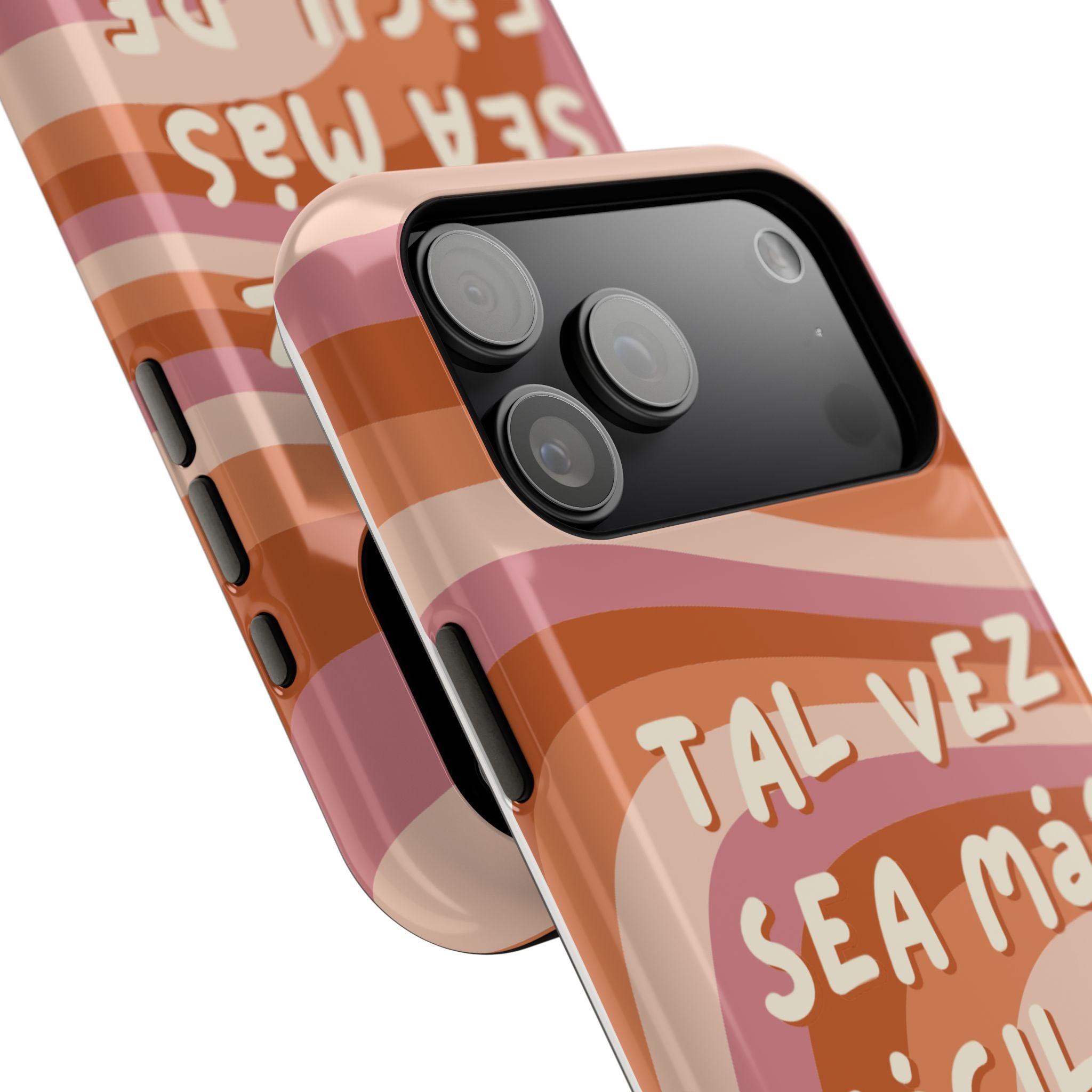Impact-Resistant Case — "Tal vez sea más fácil de lo que crees" Retro Waves Phone Cover