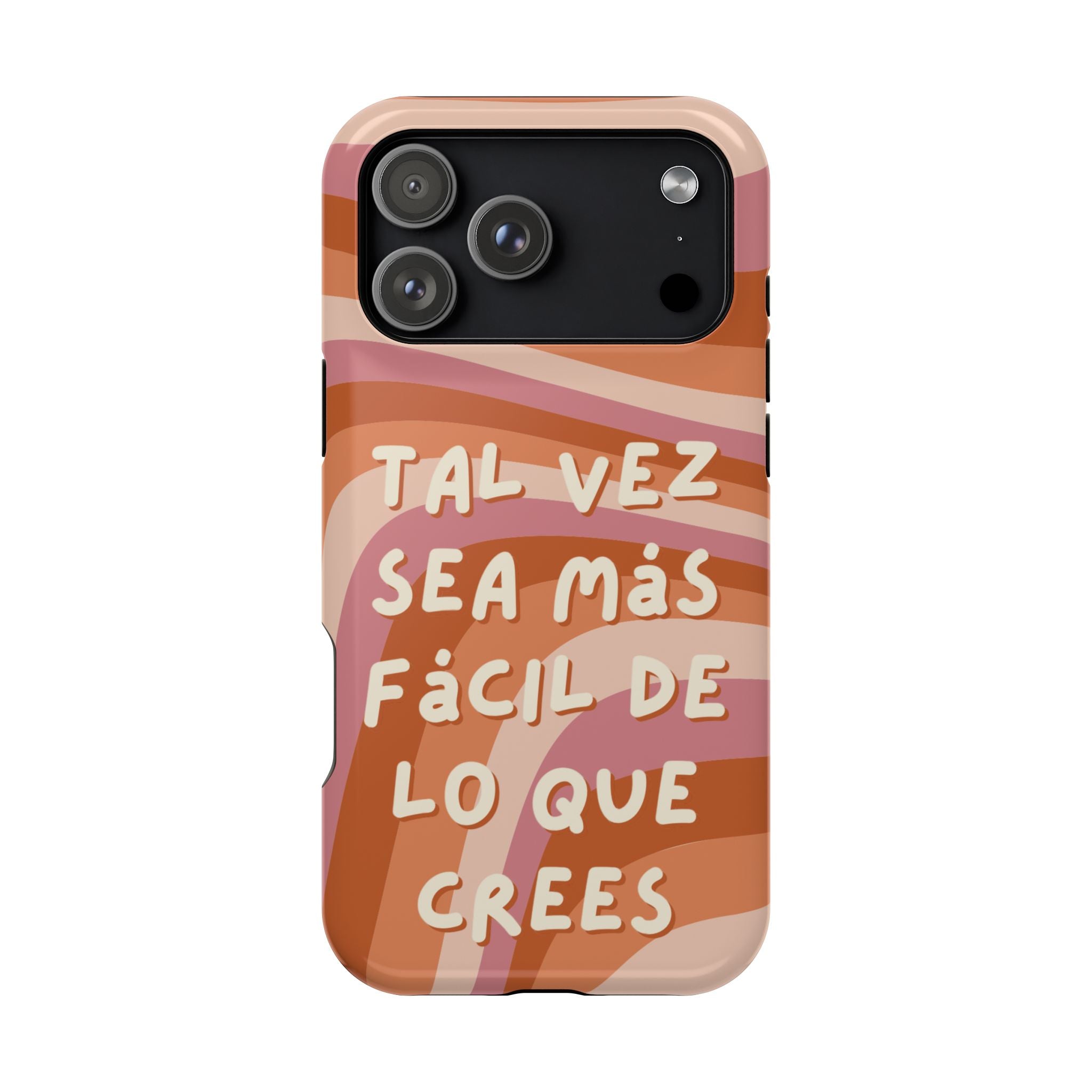 Impact-Resistant Case — "Tal vez sea más fácil de lo que crees" Retro Waves Phone Cover