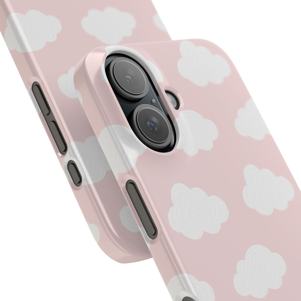 Pink Cloud Pattern Phone Case — Cute Pastel Protective Snap Case