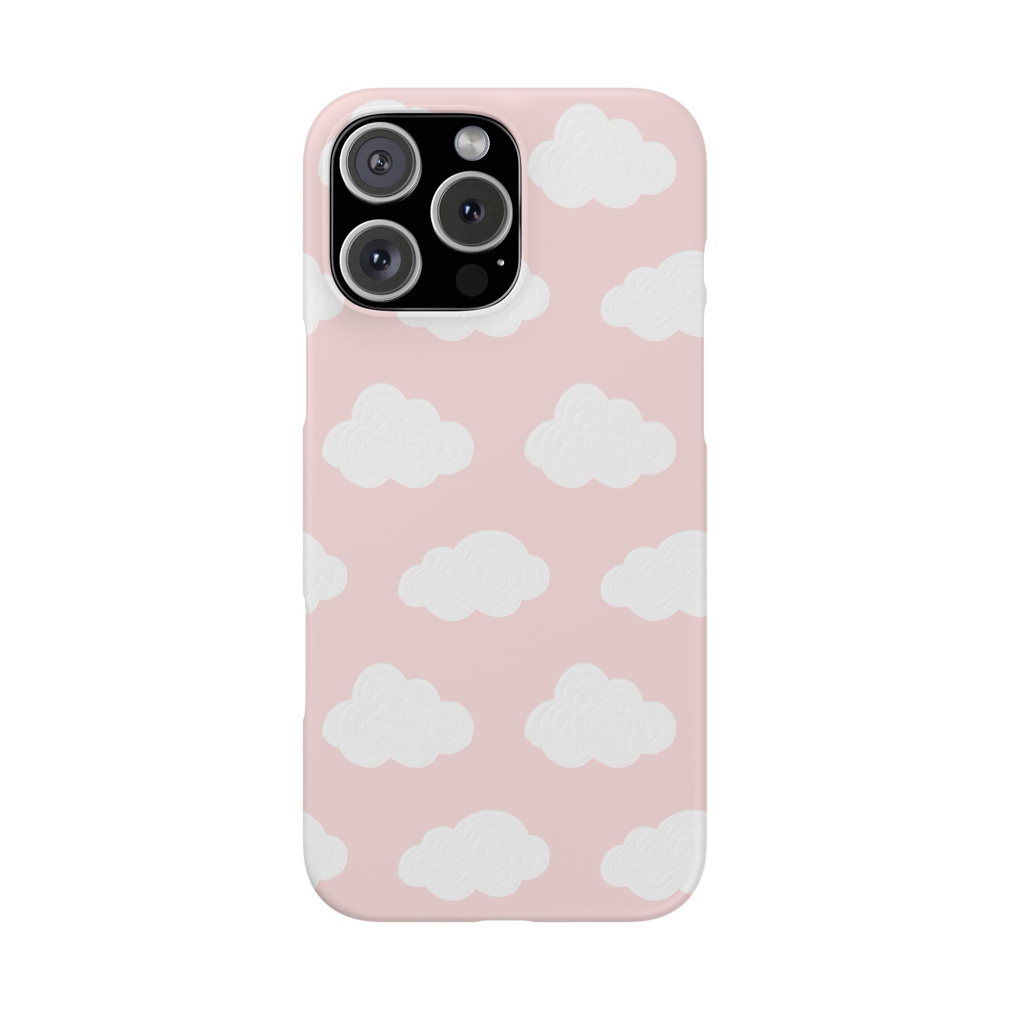 Pink Cloud Pattern Phone Case — Cute Pastel Protective Snap Case