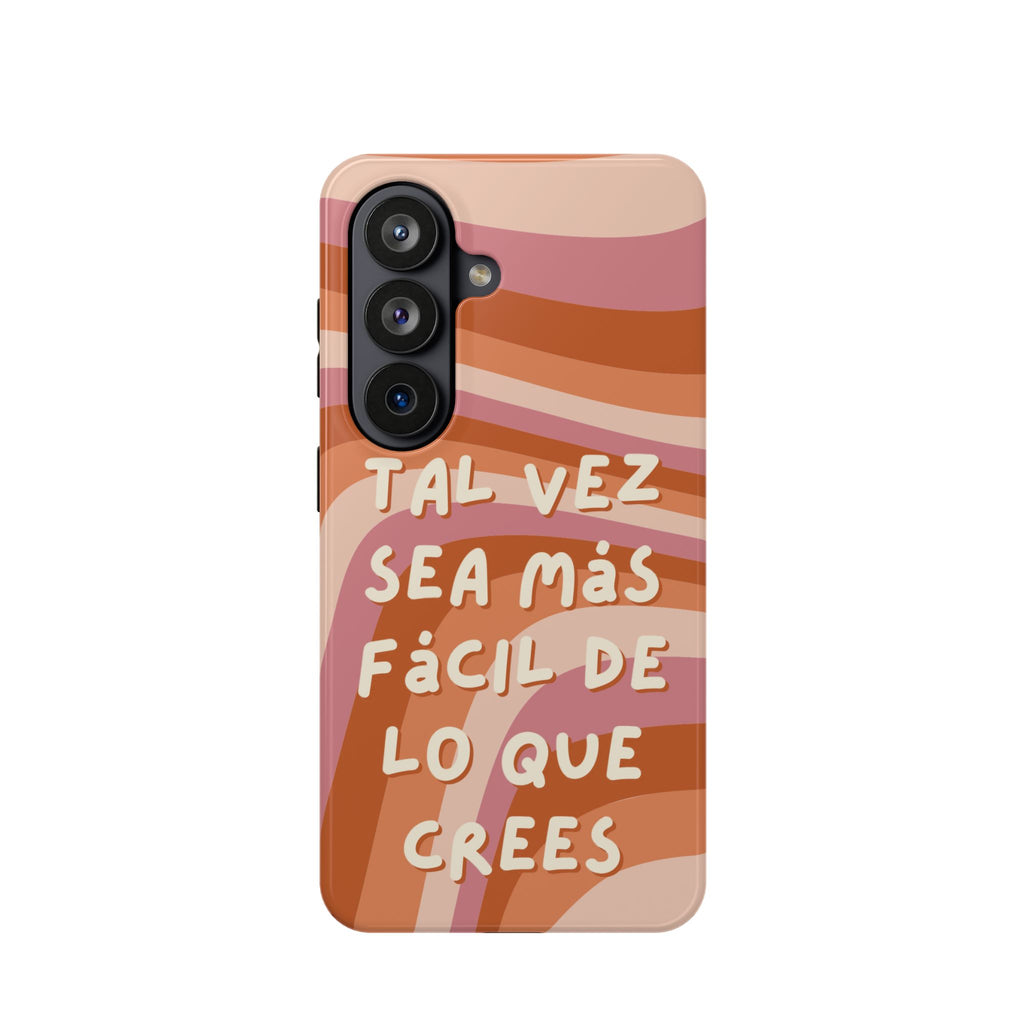 Impact-Resistant Case — "Tal vez sea más fácil de lo que crees" Retro Waves Phone Cover