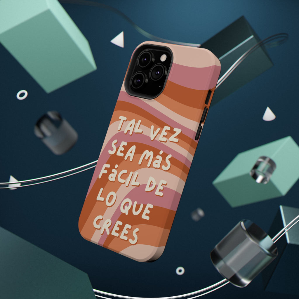 Impact-Resistant Case — "Tal vez sea más fácil de lo que crees" Retro Waves Phone Cover