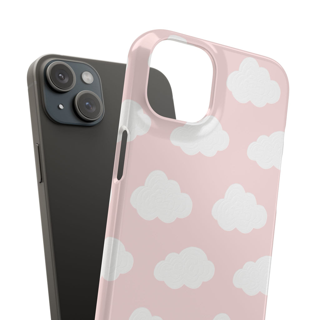 Pink Cloud Pattern Phone Case — Cute Pastel Protective Snap Case