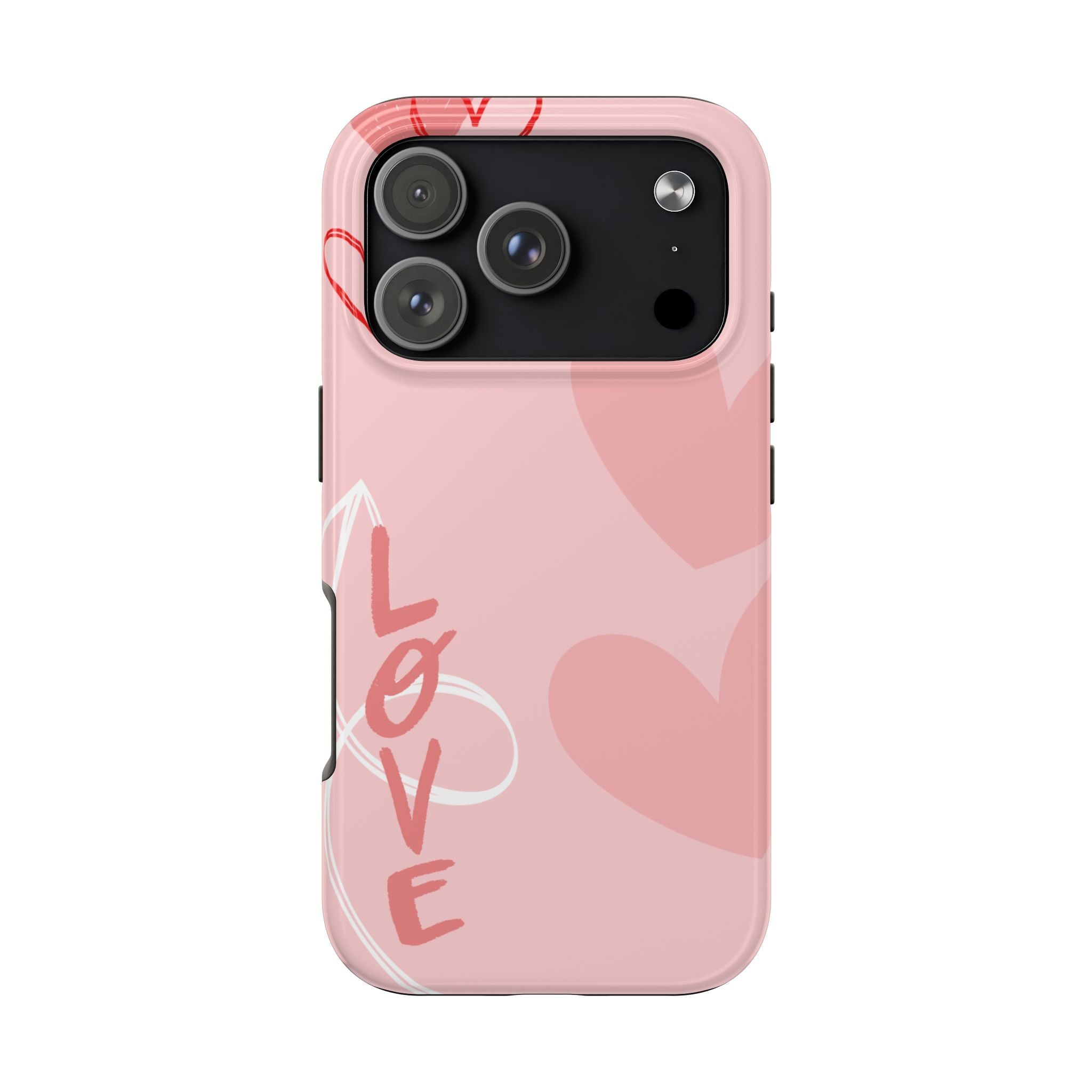 Pink Heart 'LOVE' Tough Phone Case — Protective Romantic Phone Cover