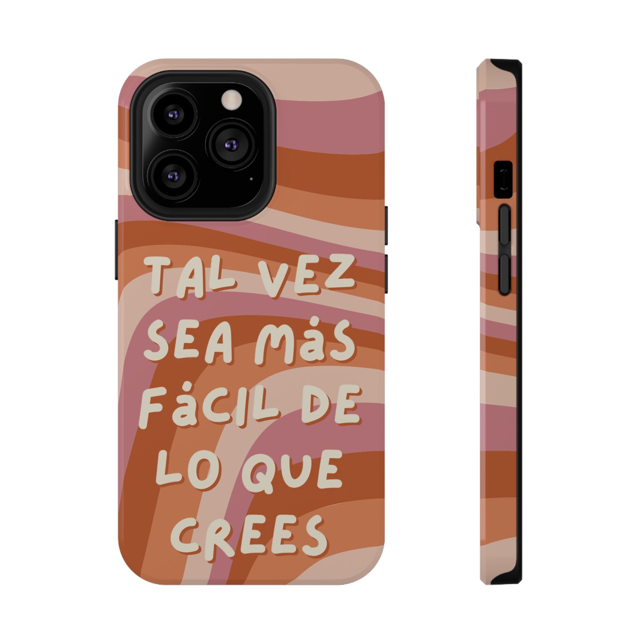 Impact-Resistant Case — "Tal vez sea más fácil de lo que crees" Retro Waves Phone Cover