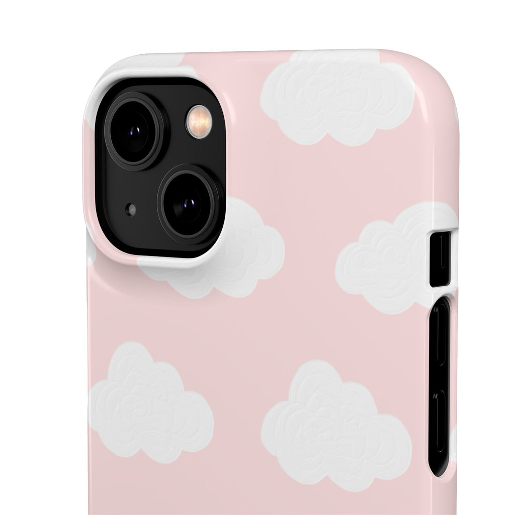 Pink Cloud Pattern Phone Case — Cute Pastel Protective Snap Case