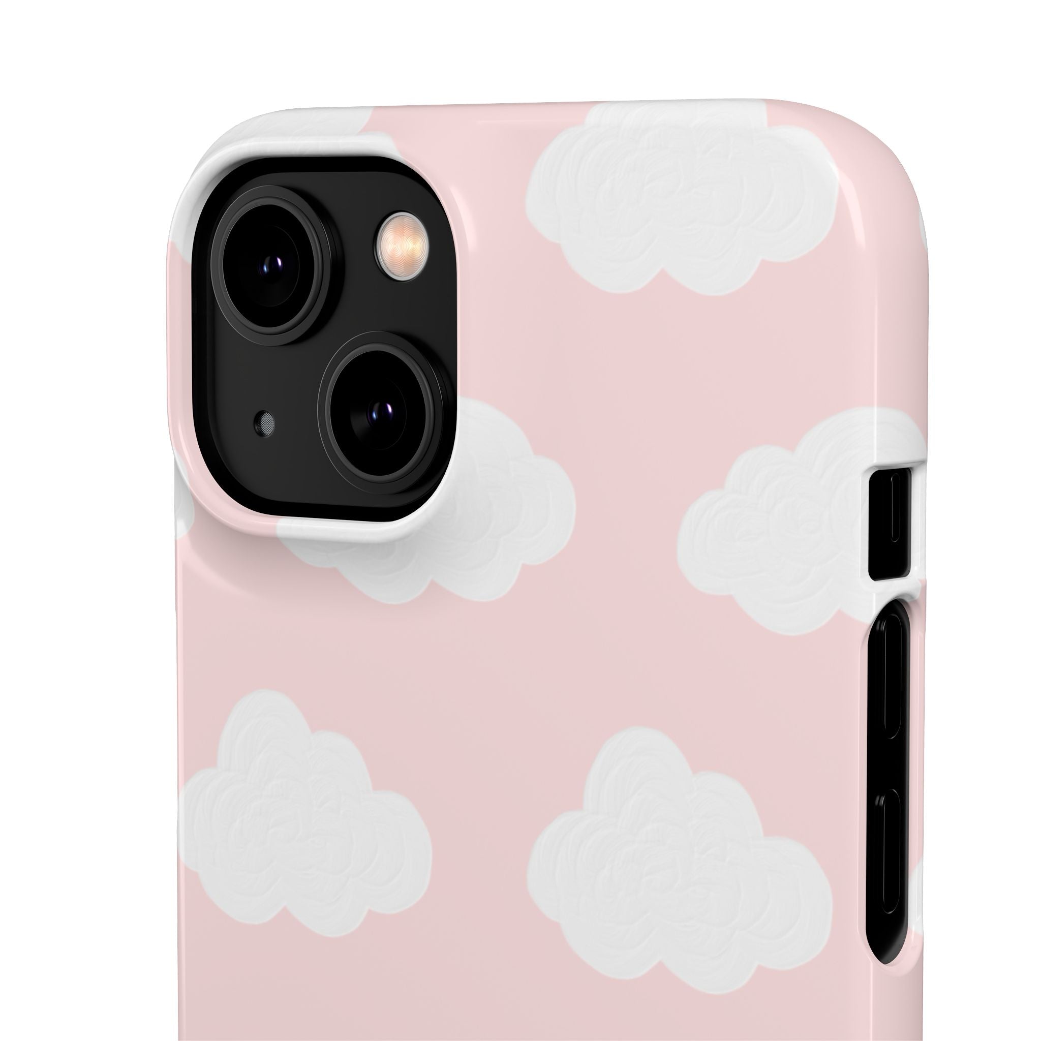 Pink Cloud Pattern Phone Case — Cute Pastel Protective Snap Case
