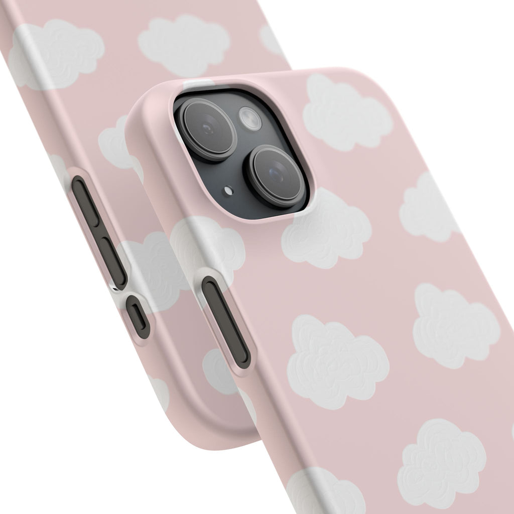 Pink Cloud Pattern Phone Case — Cute Pastel Protective Snap Case