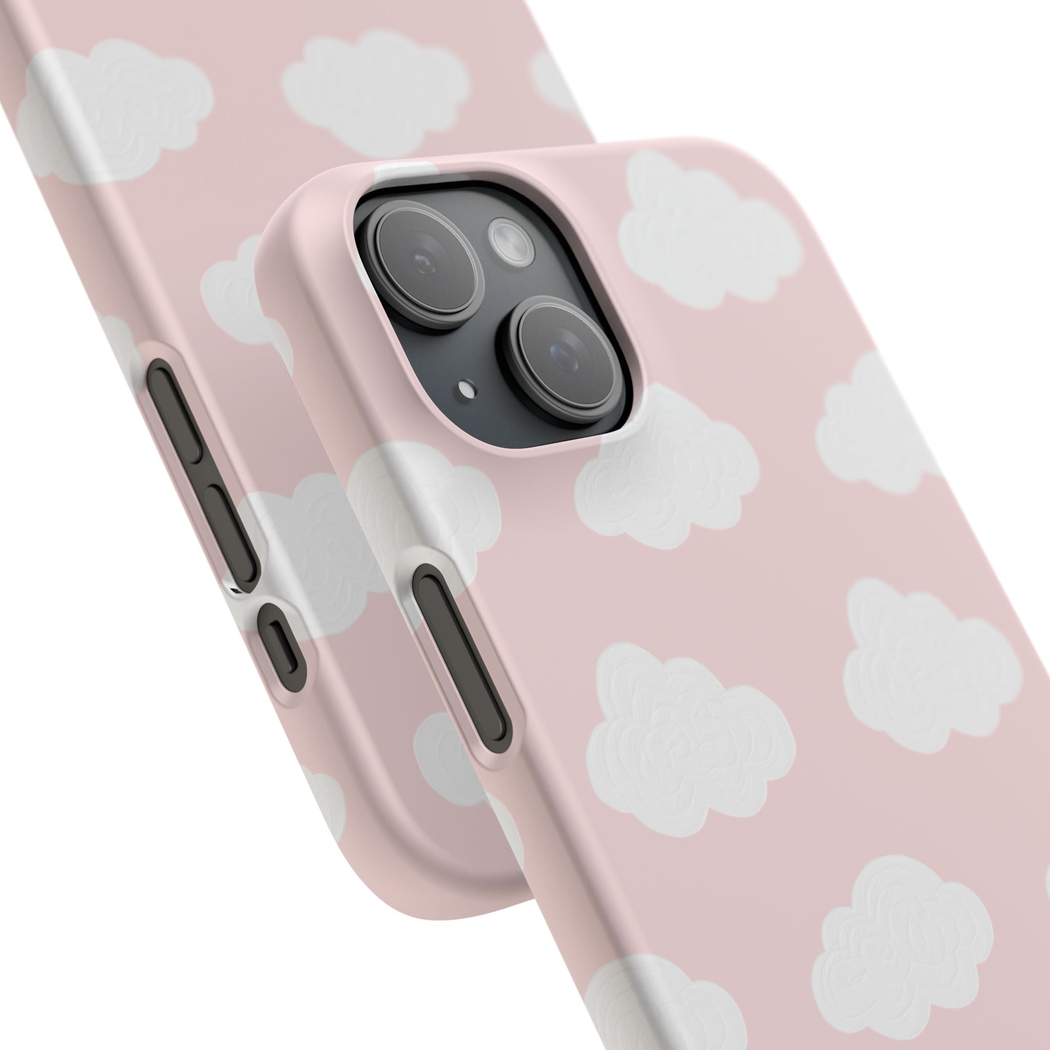 Pink Cloud Pattern Phone Case — Cute Pastel Protective Snap Case
