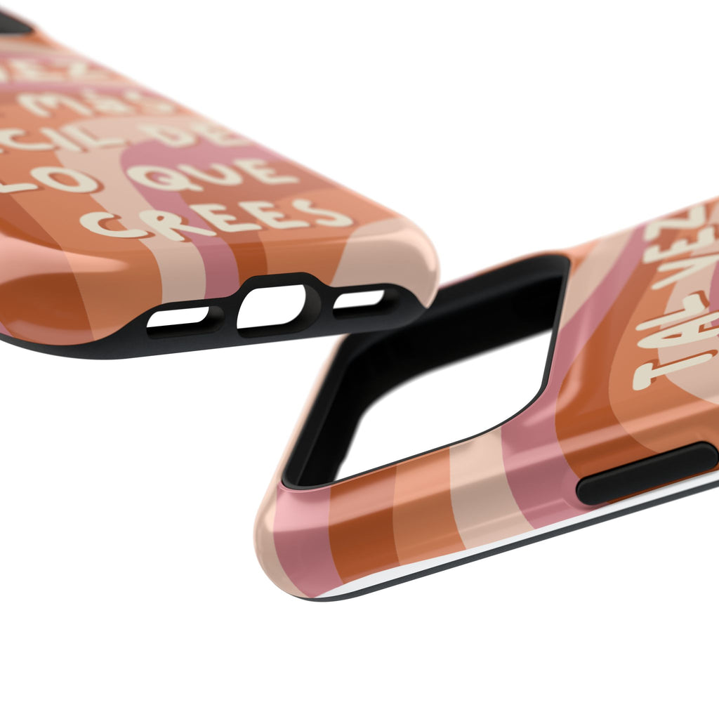 Impact-Resistant Case — "Tal vez sea más fácil de lo que crees" Retro Waves Phone Cover