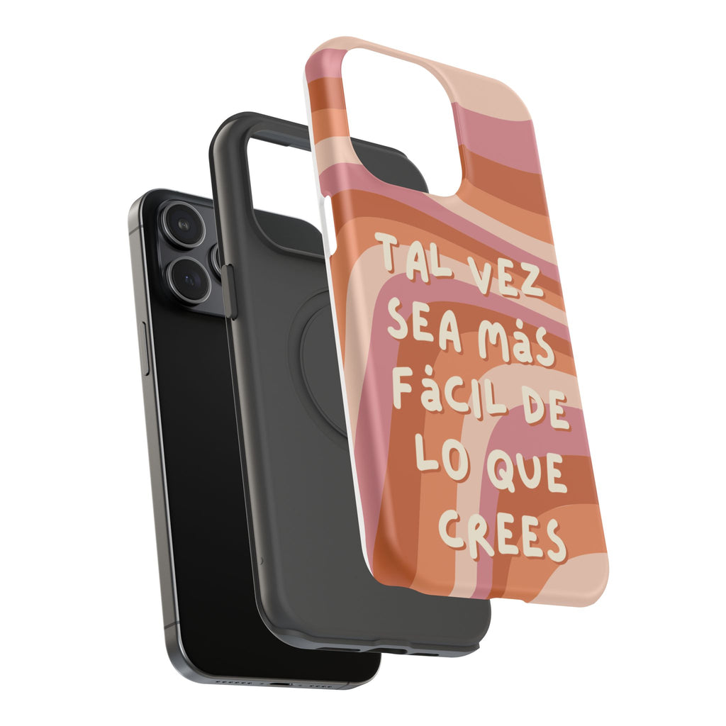 Impact-Resistant Case — "Tal vez sea más fácil de lo que crees" Retro Waves Phone Cover
