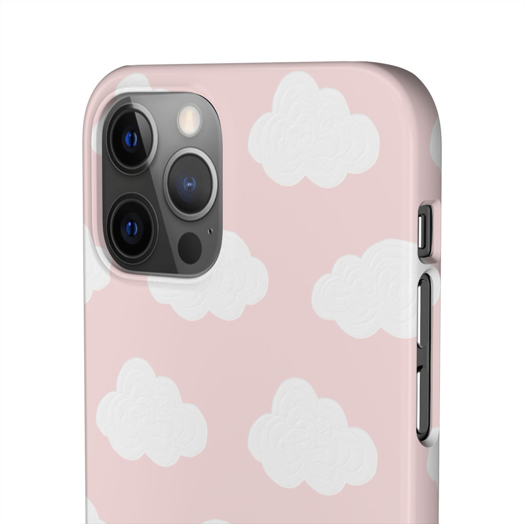 Pink Cloud Pattern Phone Case — Cute Pastel Protective Snap Case