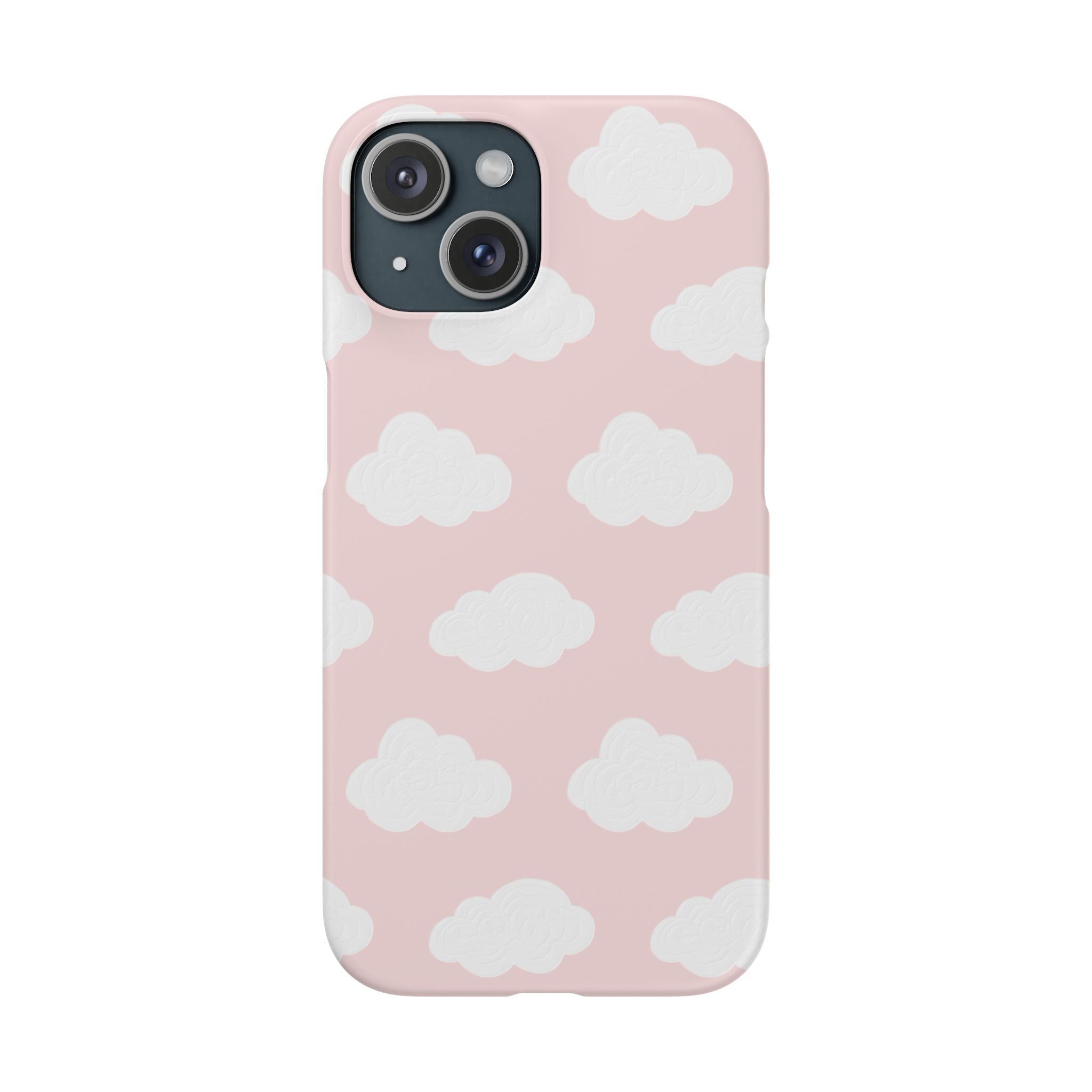 Pink Cloud Pattern Phone Case — Cute Pastel Protective Snap Case