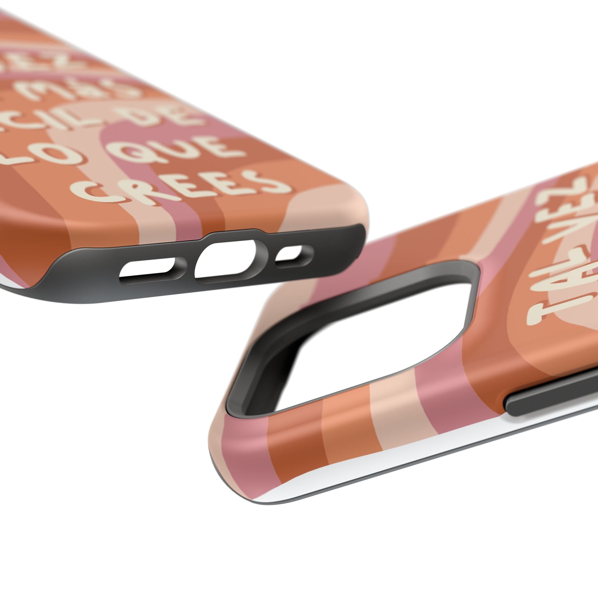 Impact-Resistant Case — "Tal vez sea más fácil de lo que crees" Retro Waves Phone Cover