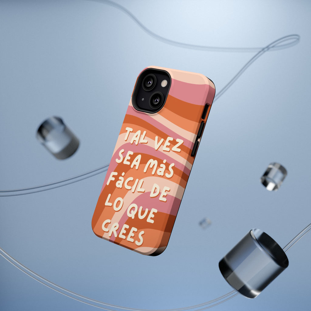 Impact-Resistant Case — "Tal vez sea más fácil de lo que crees" Retro Waves Phone Cover