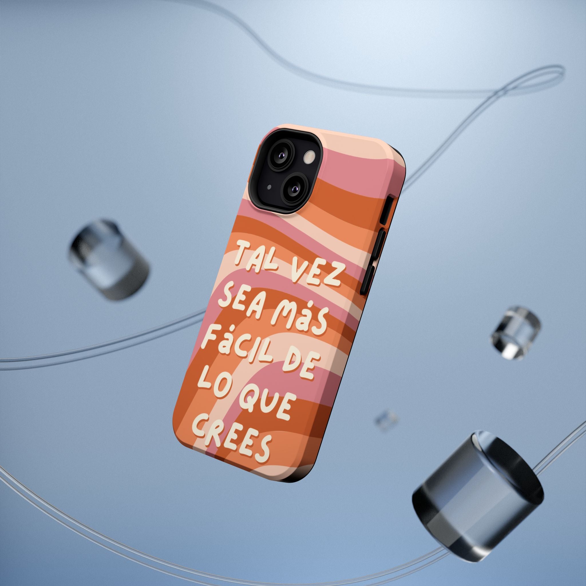 Impact-Resistant Case — "Tal vez sea más fácil de lo que crees" Retro Waves Phone Cover