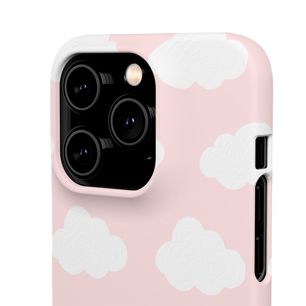 Pink Cloud Pattern Phone Case — Cute Pastel Protective Snap Case