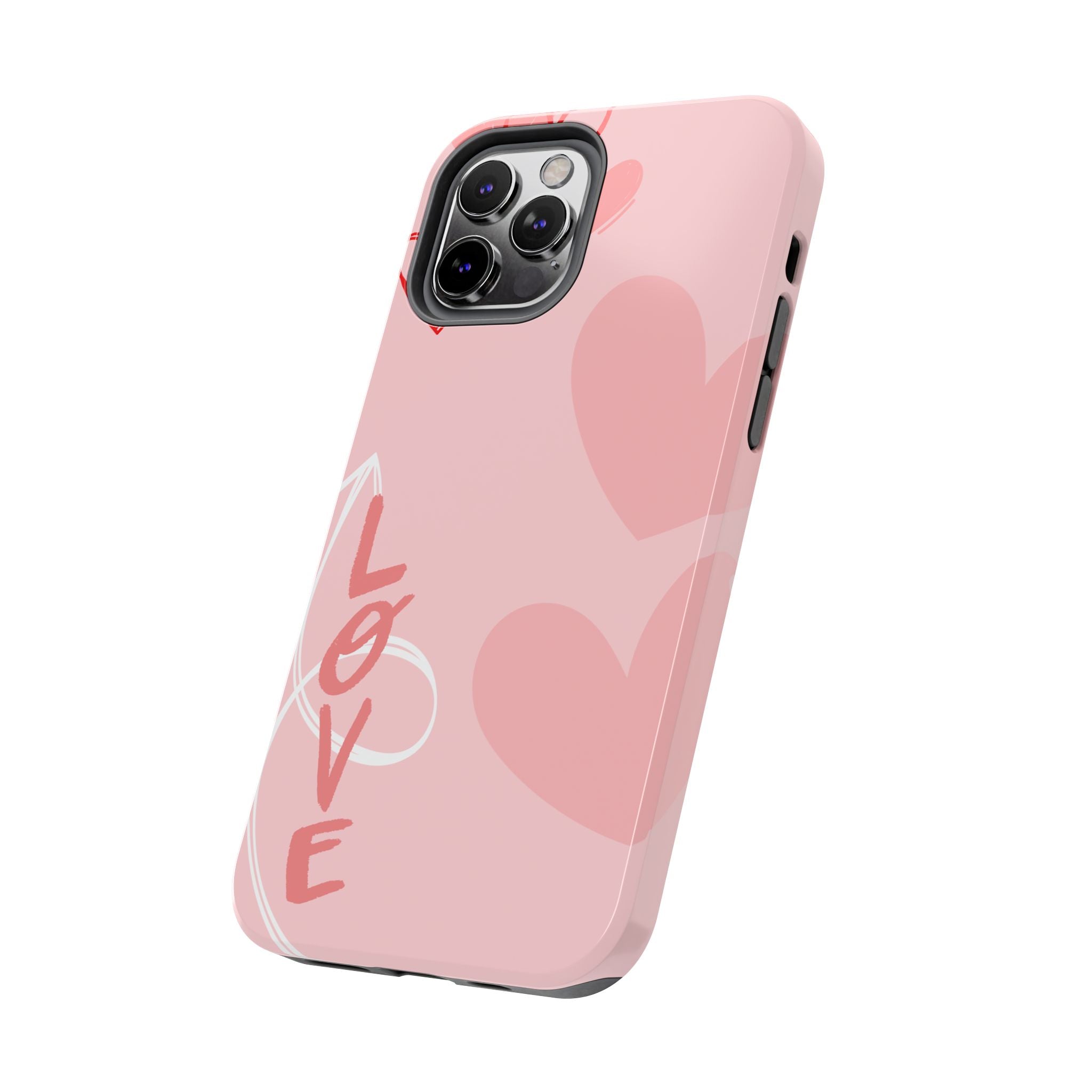 Pink Heart 'LOVE' Tough Phone Case — Protective Romantic Phone Cover