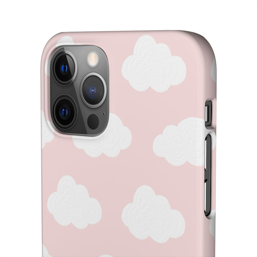Pink Cloud Pattern Phone Case — Cute Pastel Protective Snap Case
