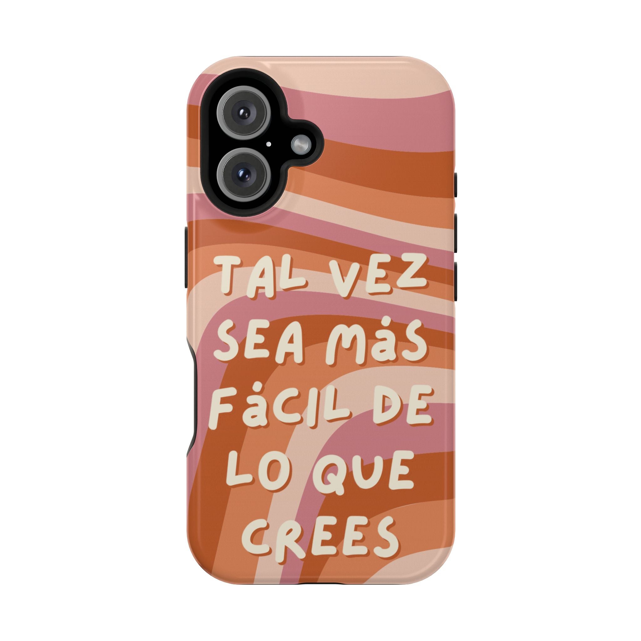 Impact-Resistant Case — "Tal vez sea más fácil de lo que crees" Retro Waves Phone Cover