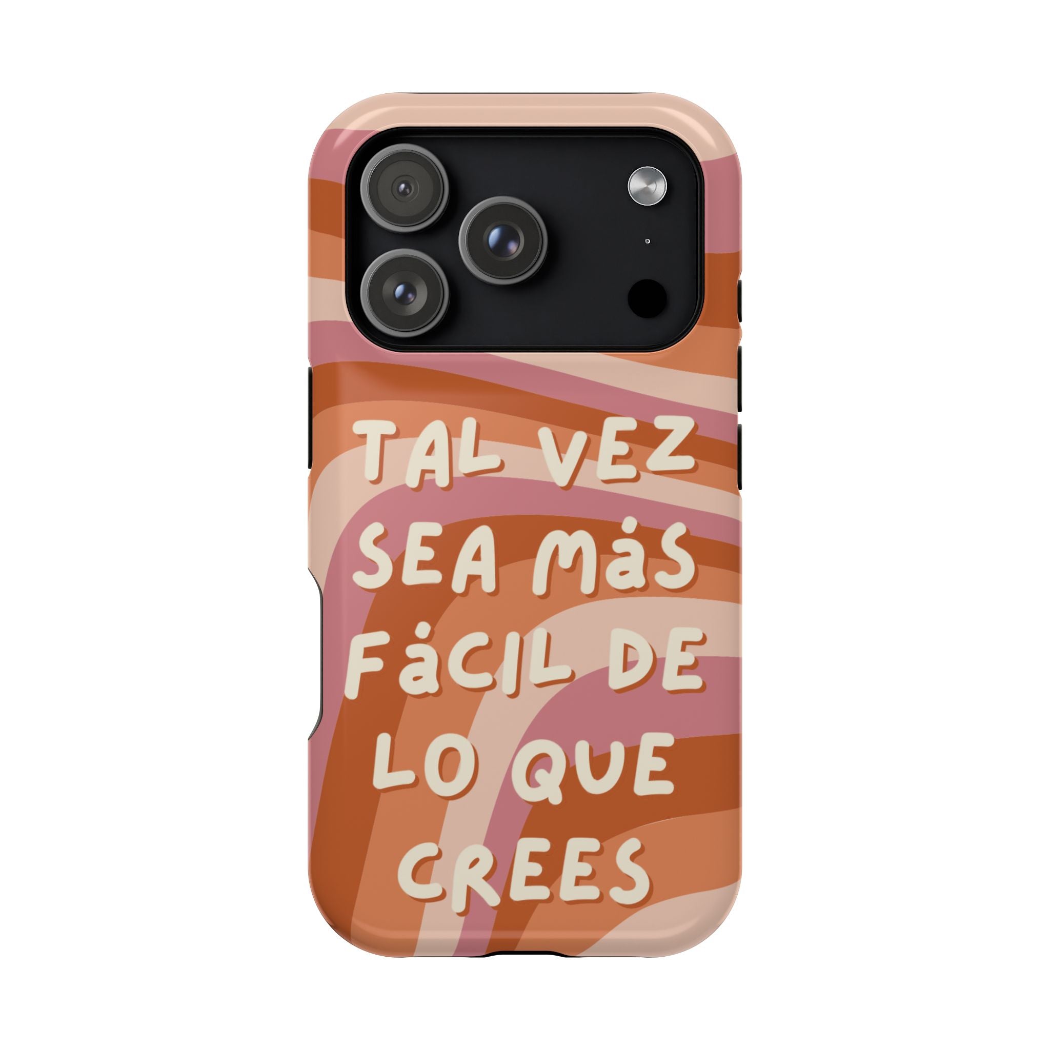 Impact-Resistant Case — "Tal vez sea más fácil de lo que crees" Retro Waves Phone Cover