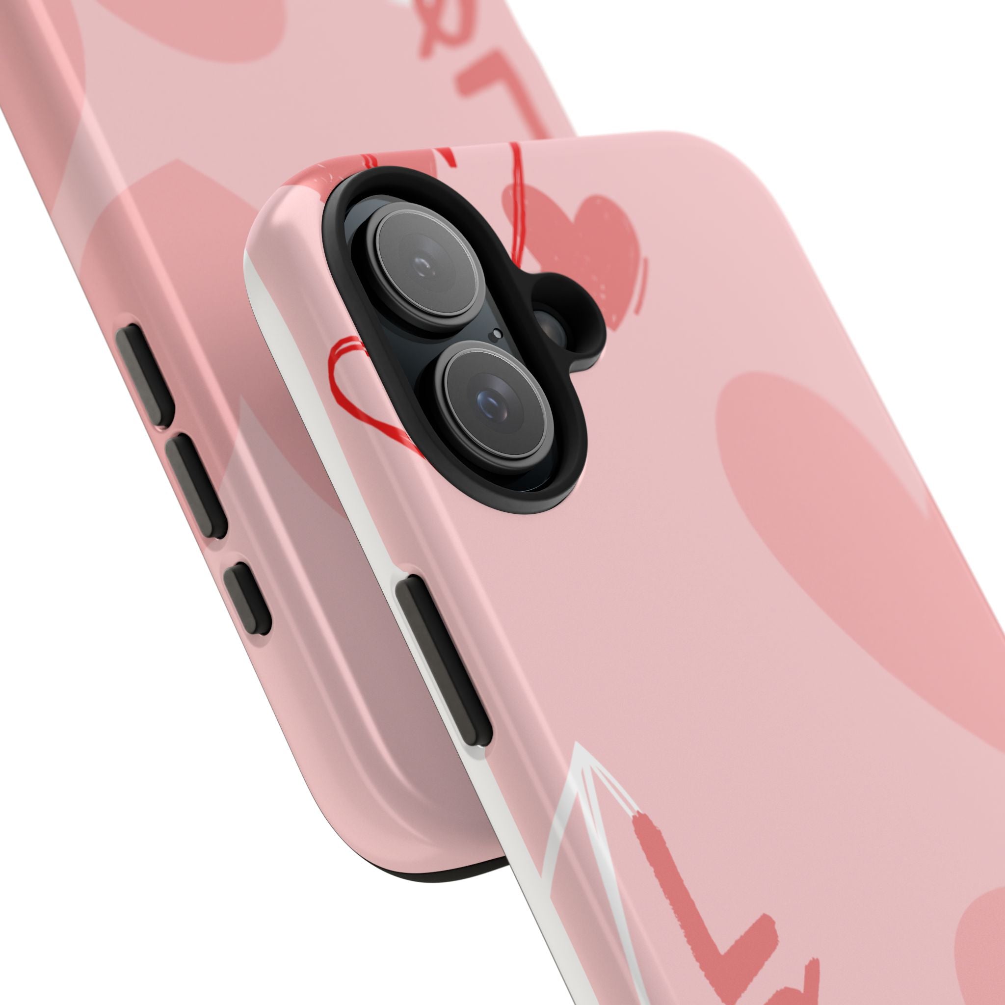 Pink Heart 'LOVE' Tough Phone Case — Protective Romantic Phone Cover