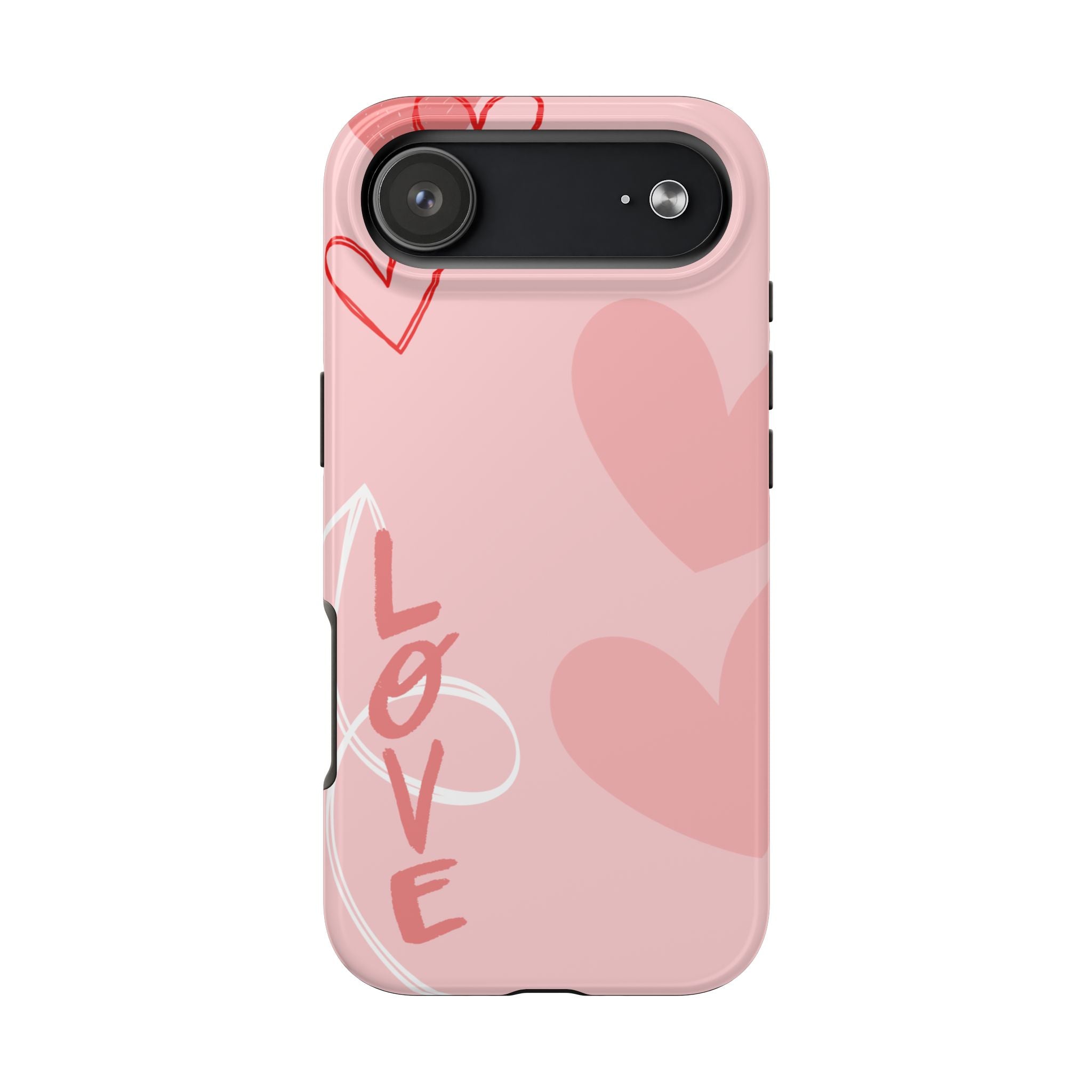 Pink Heart 'LOVE' Tough Phone Case — Protective Romantic Phone Cover