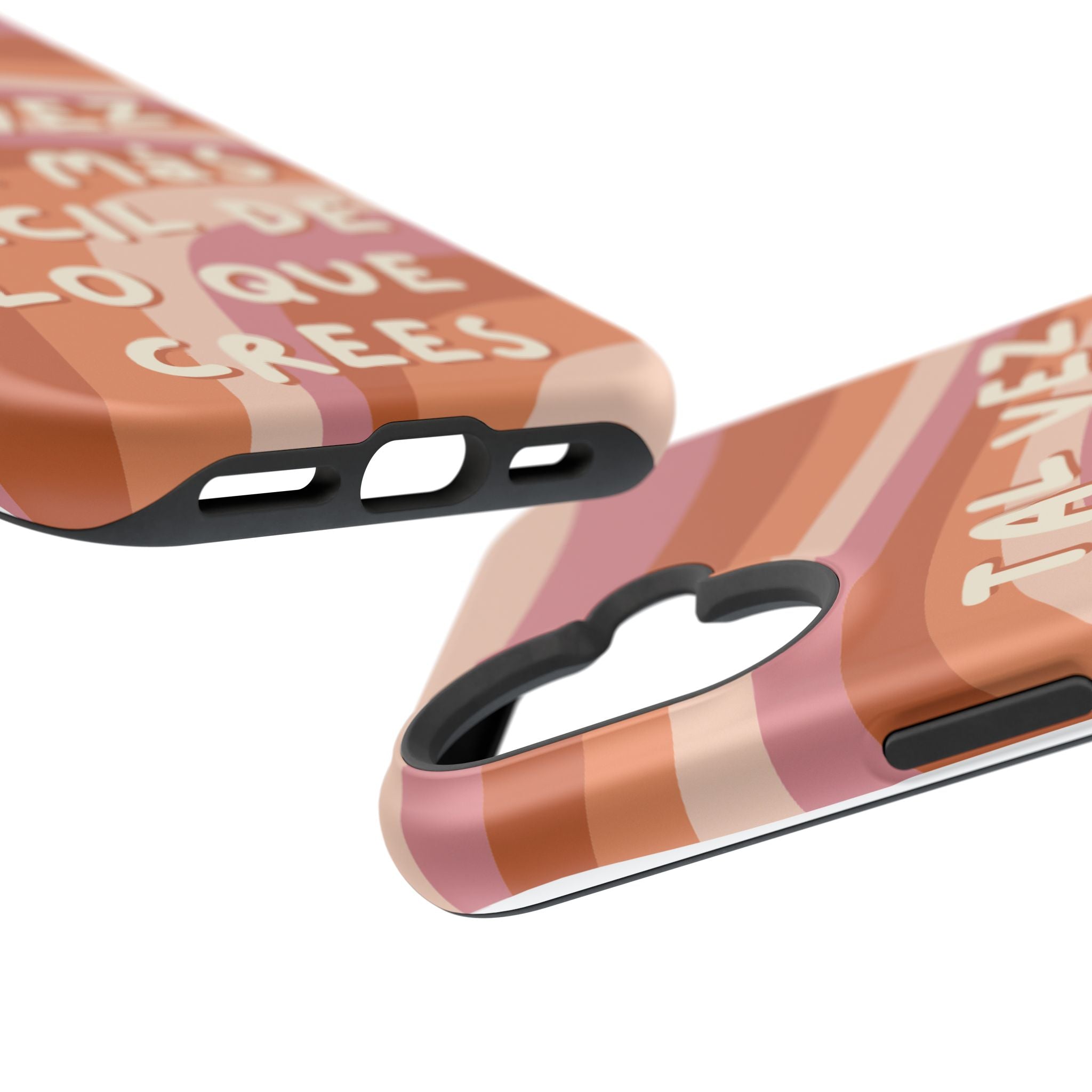 Impact-Resistant Case — "Tal vez sea más fácil de lo que crees" Retro Waves Phone Cover