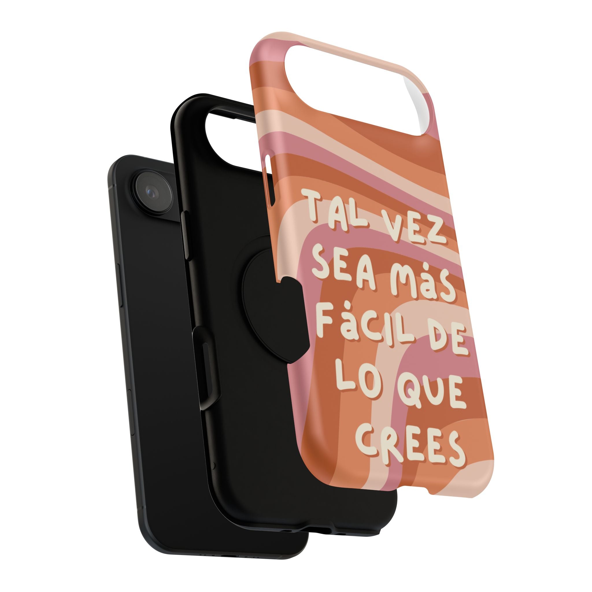 Impact-Resistant Case — "Tal vez sea más fácil de lo que crees" Retro Waves Phone Cover