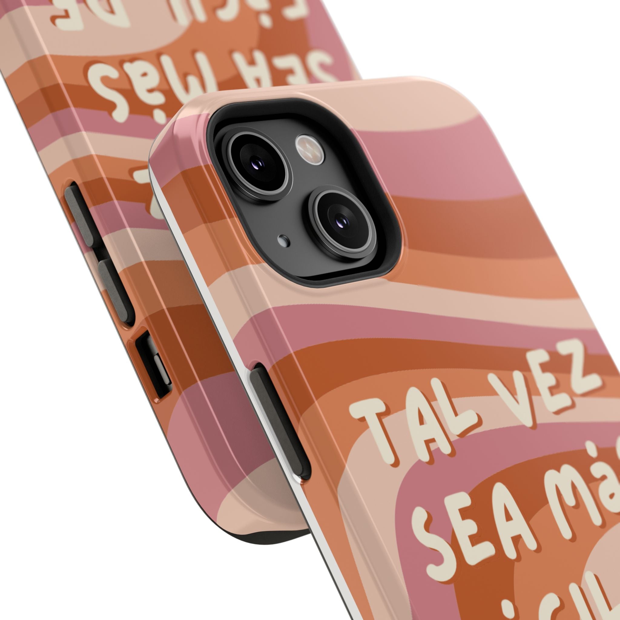 Impact-Resistant Case — "Tal vez sea más fácil de lo que crees" Retro Waves Phone Cover