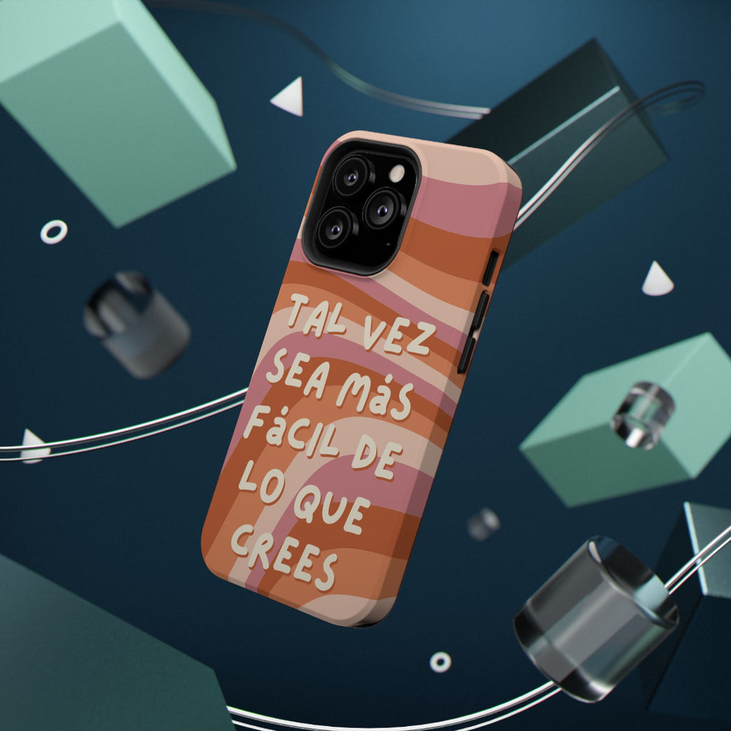 Impact-Resistant Case — "Tal vez sea más fácil de lo que crees" Retro Waves Phone Cover